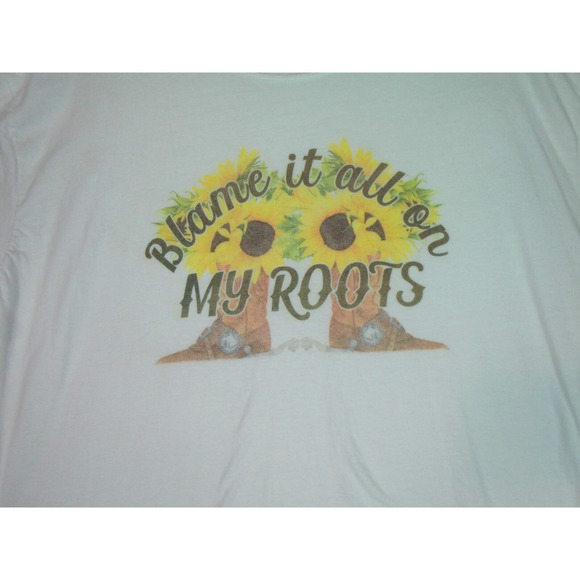 Blame It All On My Roots Womens Unisex Tee shirt White Size 2XL Gildan‎ - Picture 3 of 7